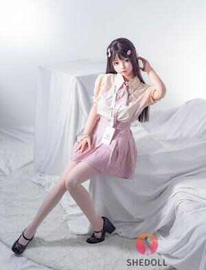 制服の眼鏡メイドスタッフ衣装 148cm - Dカップ ドール - ピンク リアルシリコン